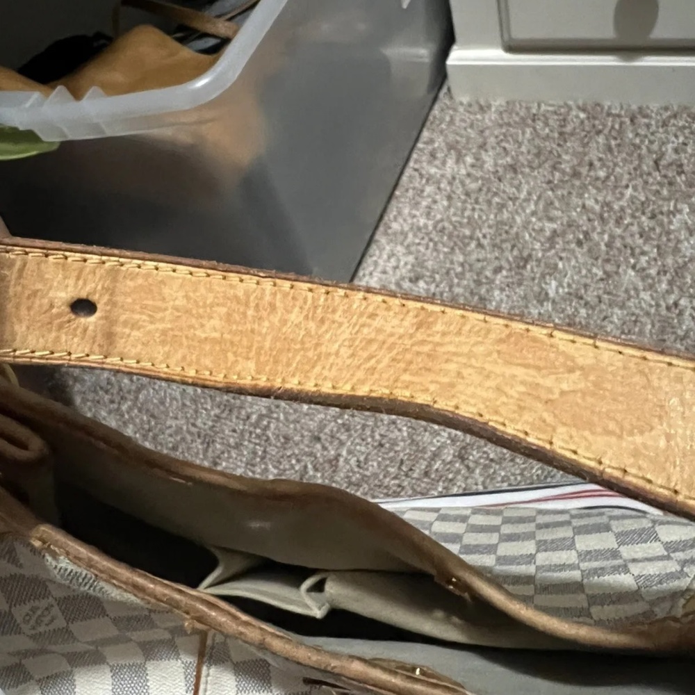 Authentic Louis Vuitton Galleria PM leather hobo DAMIER AZUR handbag - Picture 9 of 13
